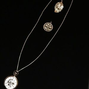 Pocket Watch Sterling Silver Necklace 2 pe…